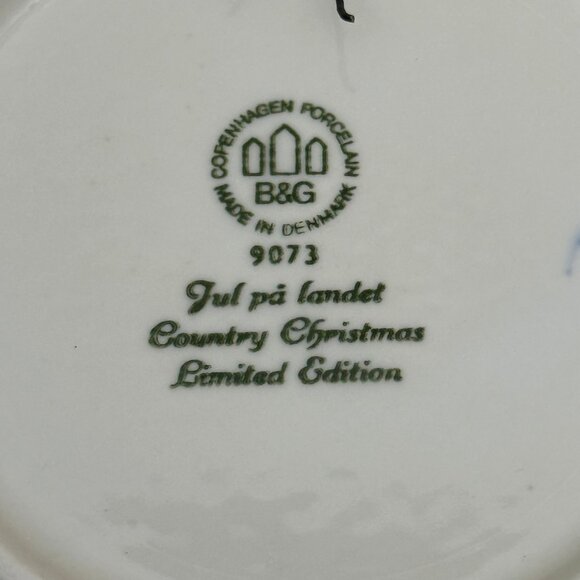 Bing & Grøndahl 1973 Christmas Plate 9073 "Country Christmas" Copenhagen Porcela - Picture 4 of 4
